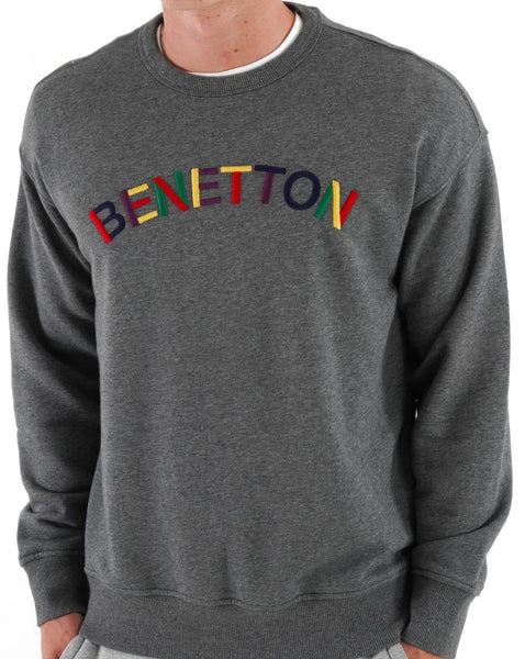 Benetton Chest Logo Sweatshirt Grey