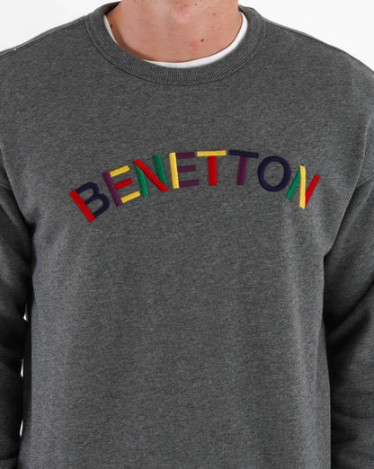 Benetton Chest Logo Sweatshirt Grey