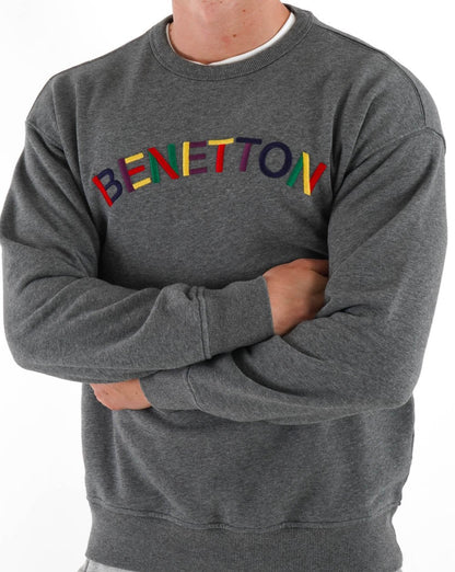 Benetton Chest Logo Sweatshirt Grey