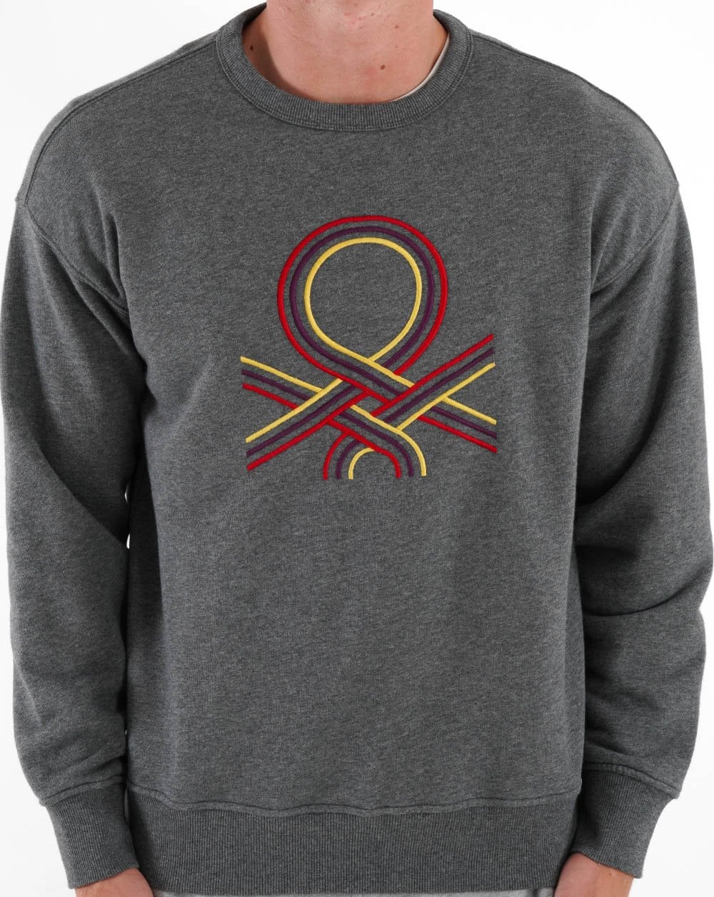 Benetton Logo Sweatshirt Dark Grey