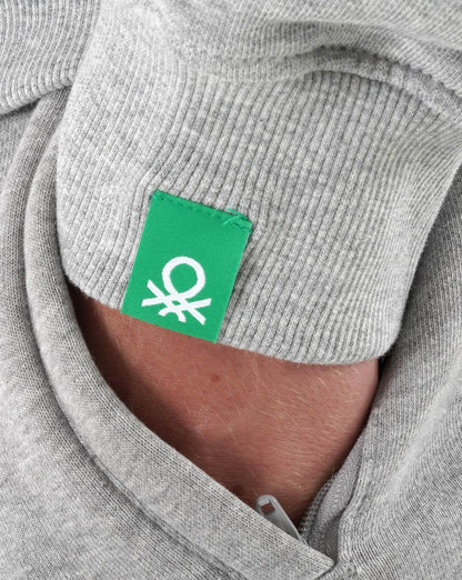 Benetton Cotton Hoodie Grey Marl
