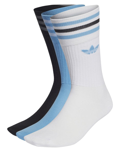 Adidas Originals Crew Socks 3 Pack White/Light Blue/Black