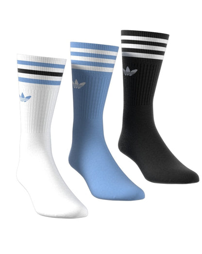 Adidas Originals Crew Socks 3 Pack White/Light Blue/Black