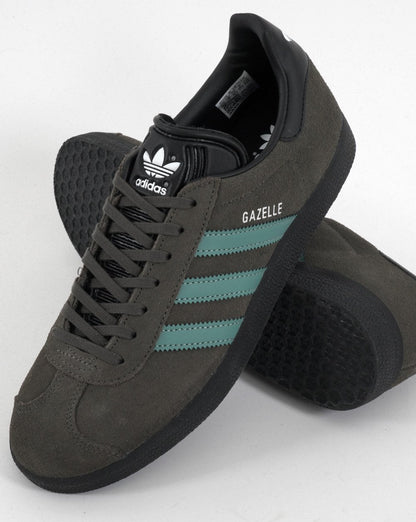 Adidas Gazelle Trainers Olive Grey/Black