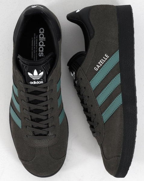 Adidas Gazelle Trainers Olive Grey/Black