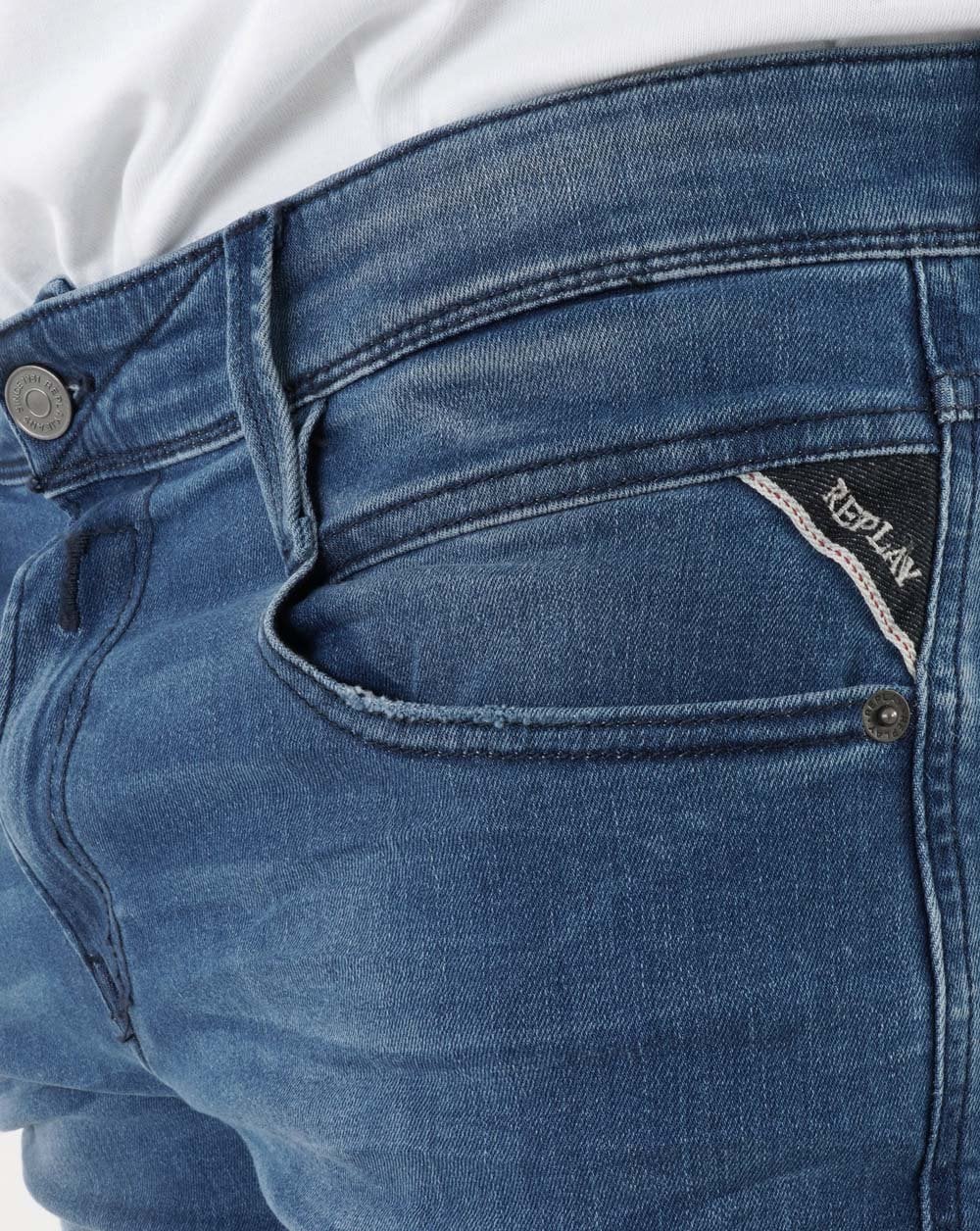Replay Anbass Slim Fit Jeans Washed Blue