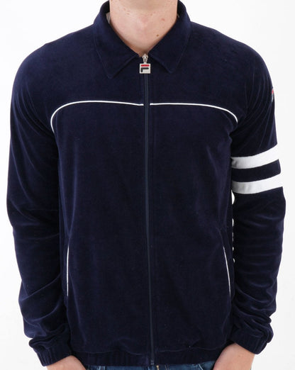 Fila Vintage Frankie Velour Track Top Navy/White