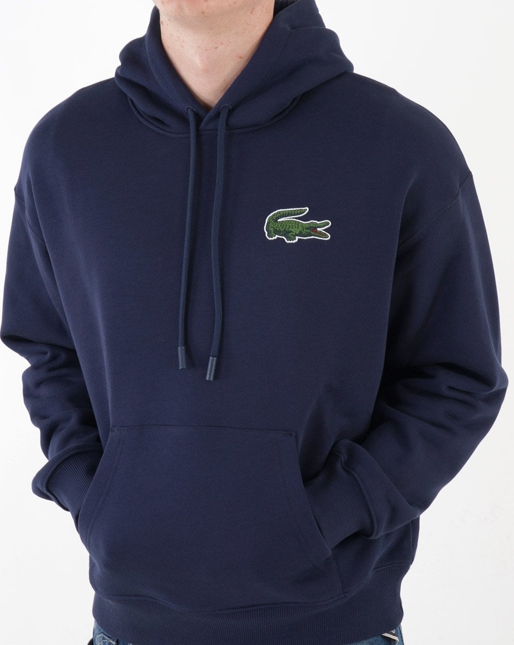 Lacoste Big Croc Pullover Hoodie Navy