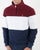 Ellesse Block 1/4 Zip Fleece Top Burgundy White Navy