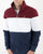 Ellesse Block 1/4 Zip Fleece Top Burgundy White Navy