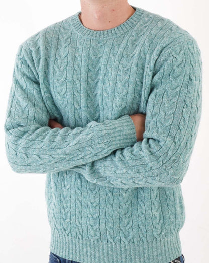 Benetton Cable Knit Jumper Sea Mint