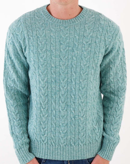 Benetton Cable Knit Jumper Sea Mint