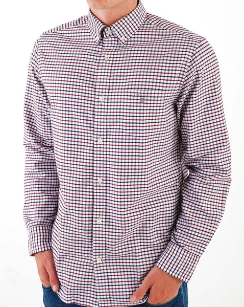 Gant Tattersall Oxford Shirt Deep Red/Navy