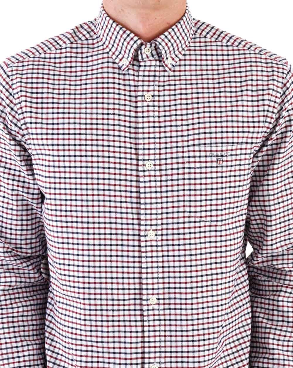 Gant Tattersall Oxford Shirt Deep Red/Navy