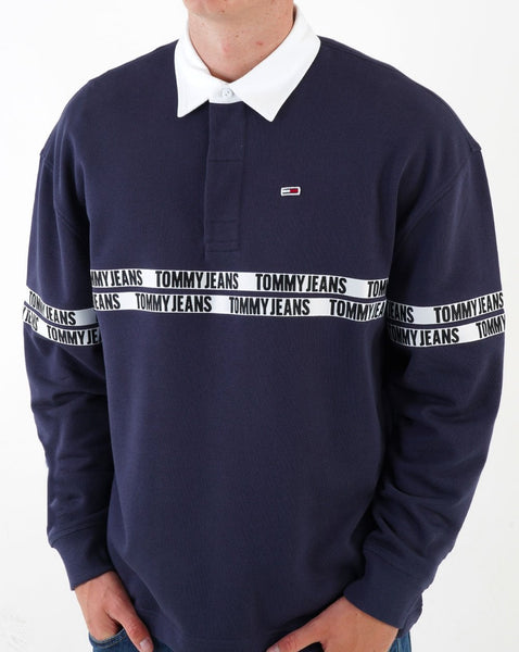 Tommy Jeans Tape Rugby Shirt Navy