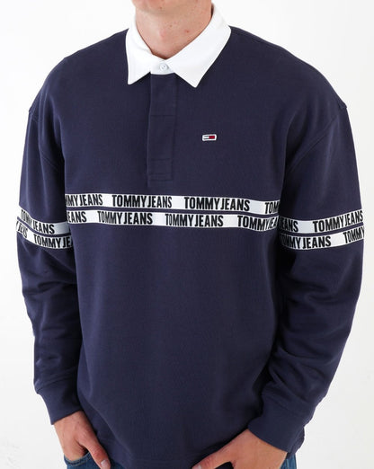 Tommy Jeans Tape Rugby Shirt Navy