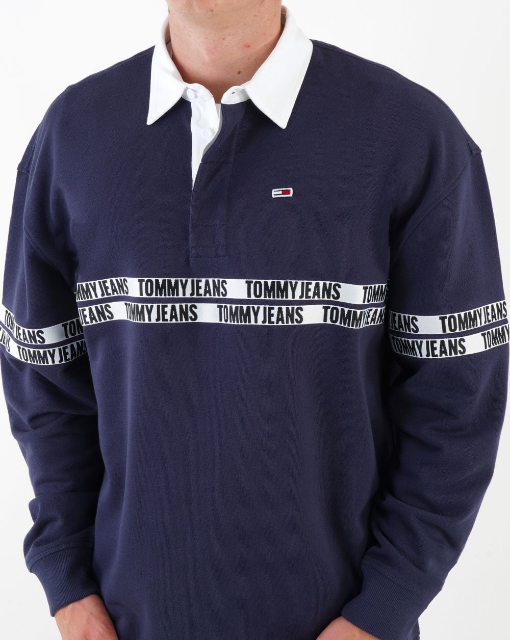 Tommy Jeans Tape Rugby Shirt Navy