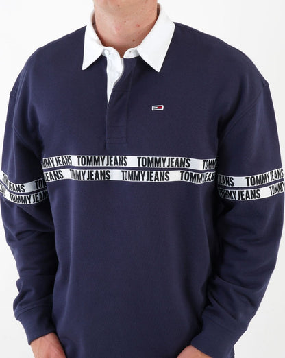 Tommy Jeans Tape Rugby Shirt Navy