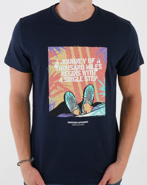 Weekend Offender Single Step T-shirt Navy