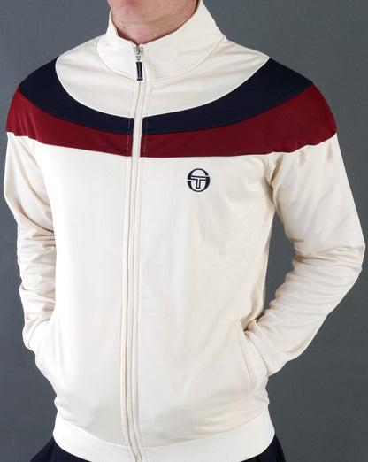 Sergio Tacchini Fohn Track Top Off White/Navy Blue