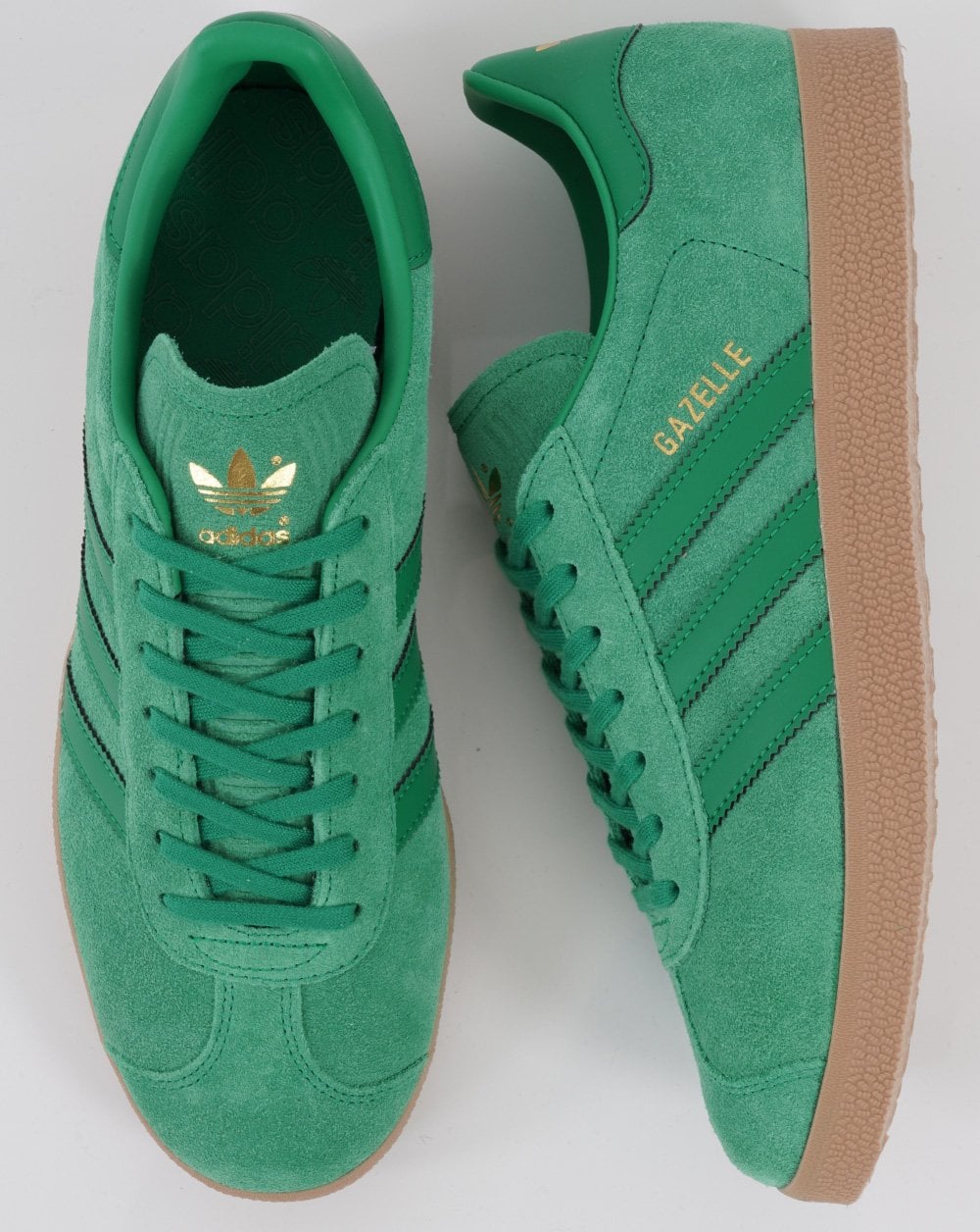 Adidas Gazelle Trainers Fresh Green gold details