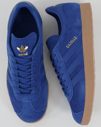 Adidas Gazelle Trainers Power Blue- Gold