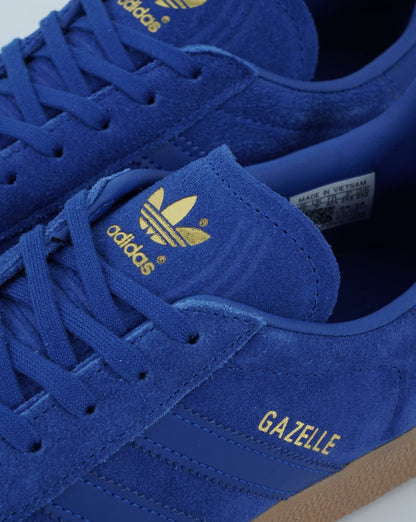Adidas Gazelle Trainers Power Blue- Gold