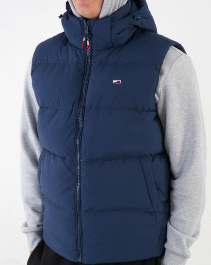 Tommy Jeans Hooded Down Gilet Navy