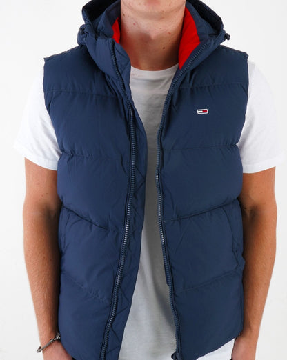Tommy Jeans Hooded Down Gilet Navy
