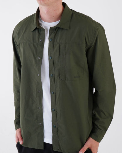Barbour Walking Overshirt Olive Green