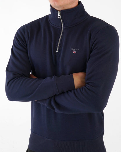 Gant Original Half Zip Sweat Navy Blue