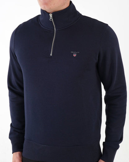 Gant Original Half Zip Sweat Navy Blue
