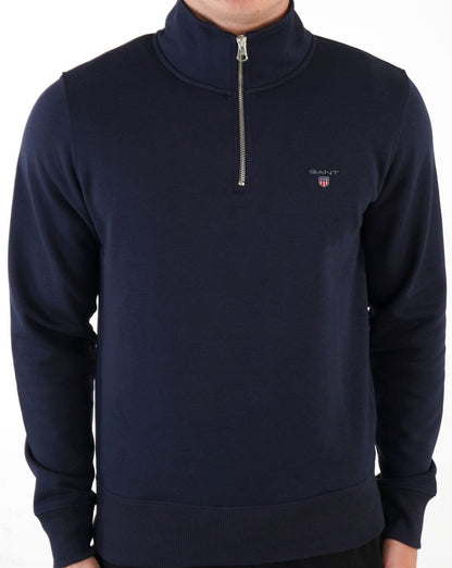 Gant Original Half Zip Sweat Navy Blue