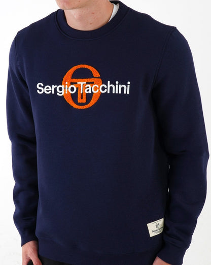 Sergio Tacchini Mino Crew Sweater Navy Blue/Orange