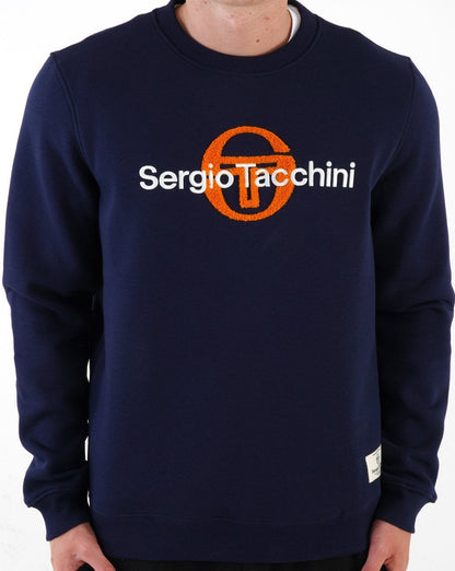 Sergio Tacchini Mino Crew Sweater Navy Blue/Orange