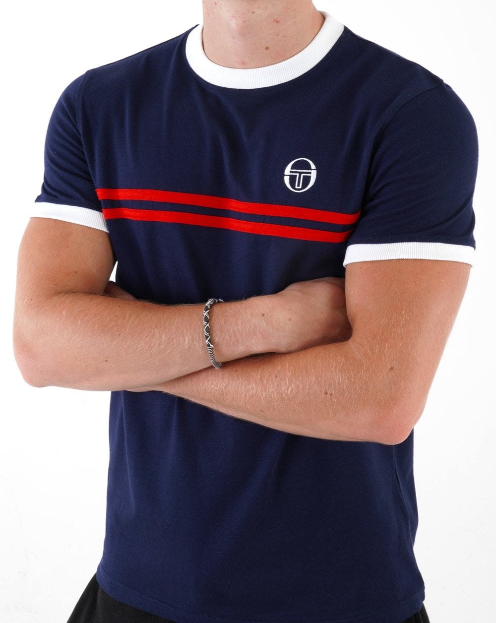 Sergio Tacchini Supermac T Shirt Navy/Red
