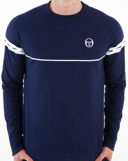 Sergio Tacchini Star LS T Shirt Navy Blue