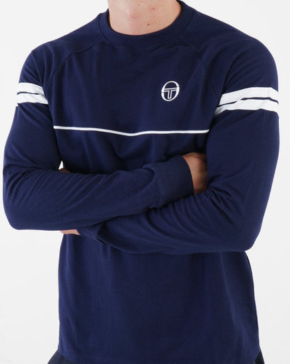 Sergio Tacchini Star LS T Shirt Navy Blue