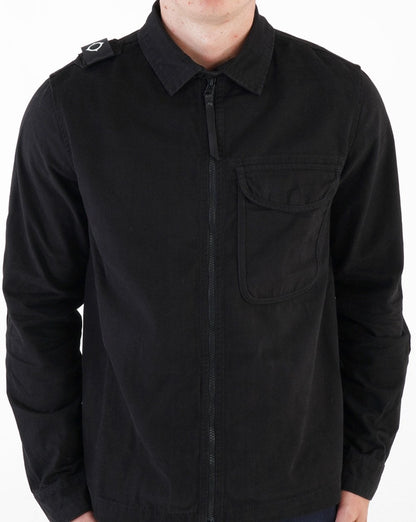 Ma.strum Zip Front Overshirt Jet Black