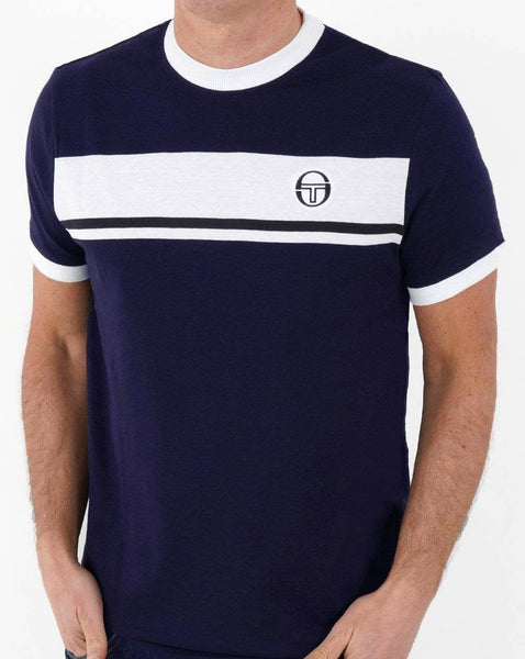 Sergio Tacchini Masters T Shirt Navy/White