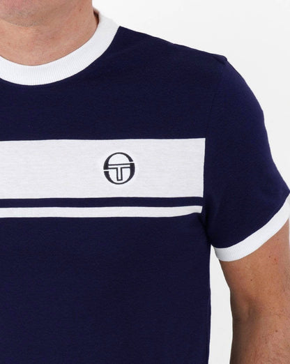 Sergio Tacchini Masters T Shirt Navy/White