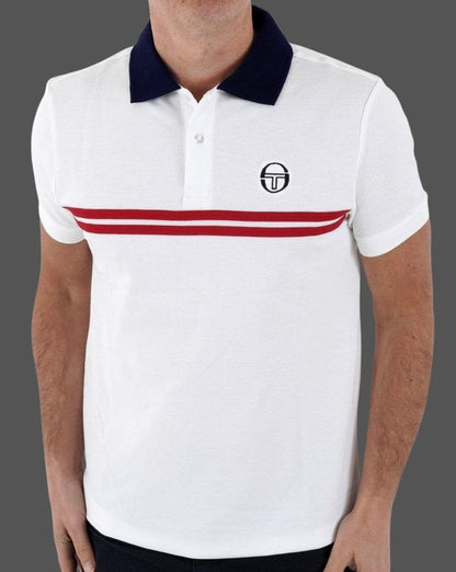 Sergio Tacchini Supermac Polo Shirt White/Red/Navy