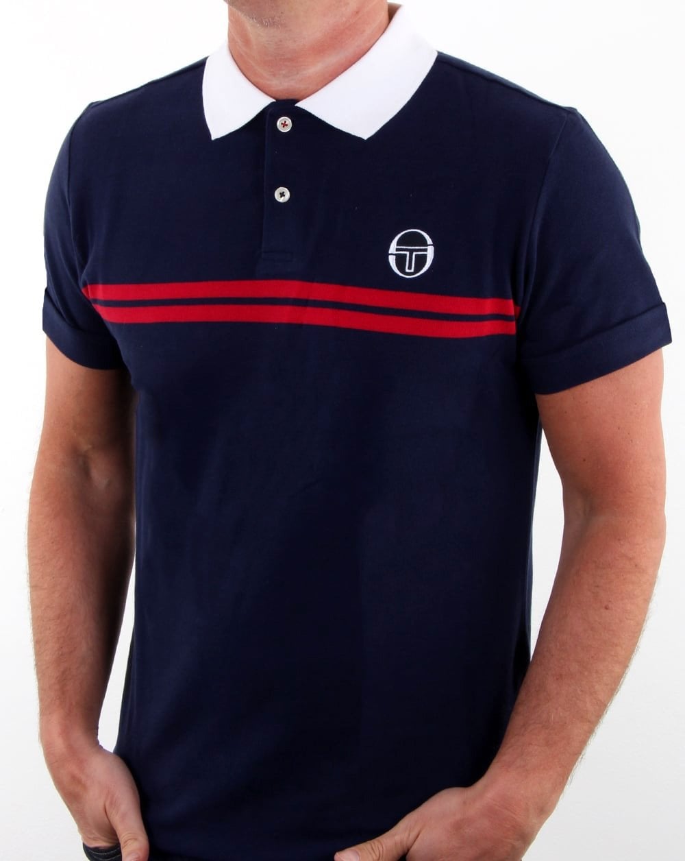 Sergio Tacchini Supermac Polo Shirt Navy/red