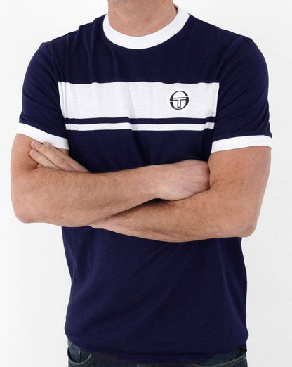 Sergio Tacchini Masters T Shirt Navy Blue/White