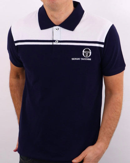 Sergio Tacchini New Young Line Polo Shirt Navy Blue/White