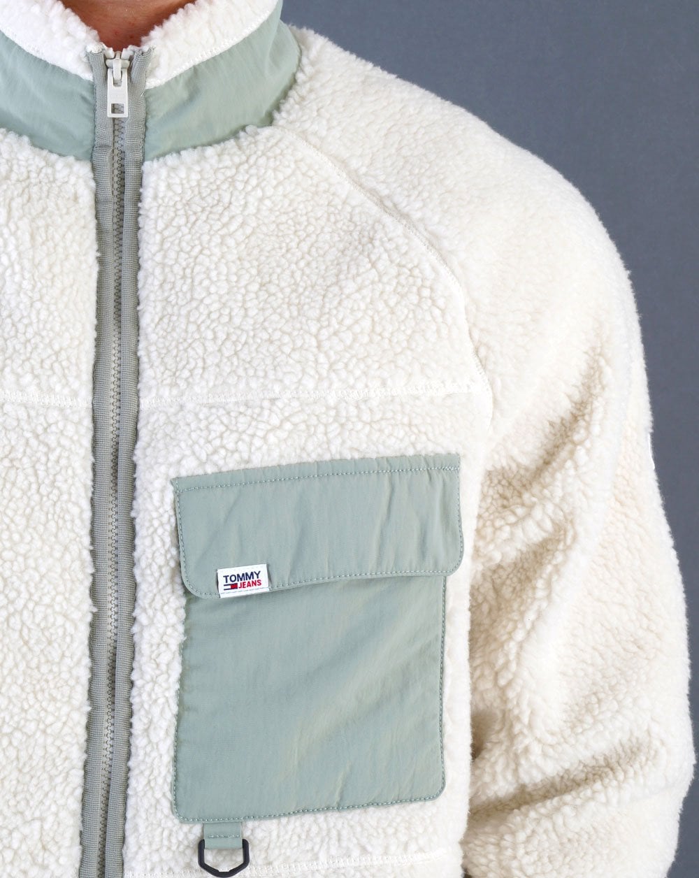 Tommy Jeans Sherpa Fleece Jacket Ancient White