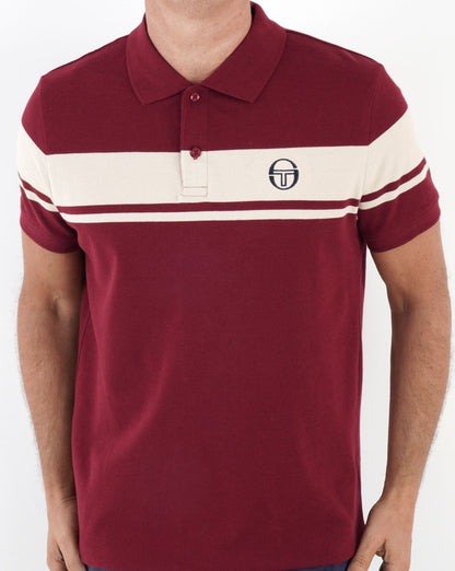 Sergio Tacchini Young Line Polo Shirt Burgundy / Off White