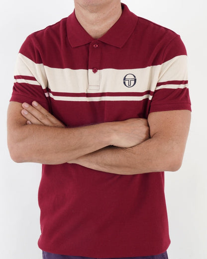 Sergio Tacchini Young Line Polo Shirt Burgundy / Off White