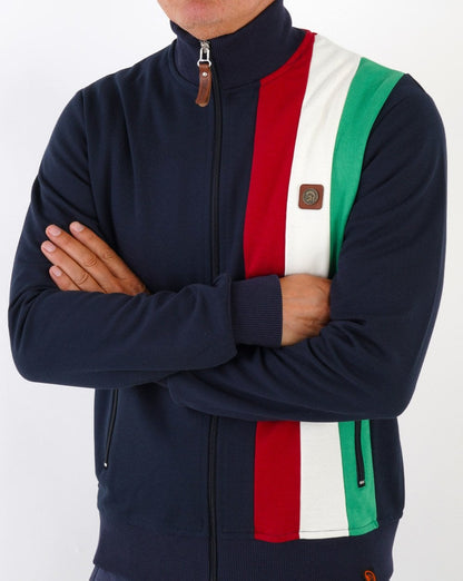 Trojan Cut & Sew Stripe Track Top Navy