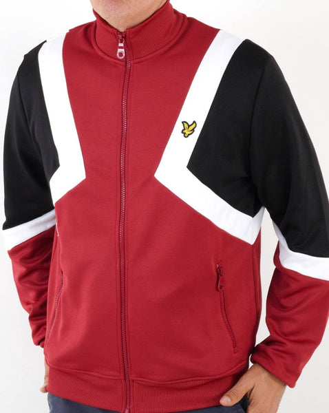 Lyle & Scott Striped Track Top Tunnel Red